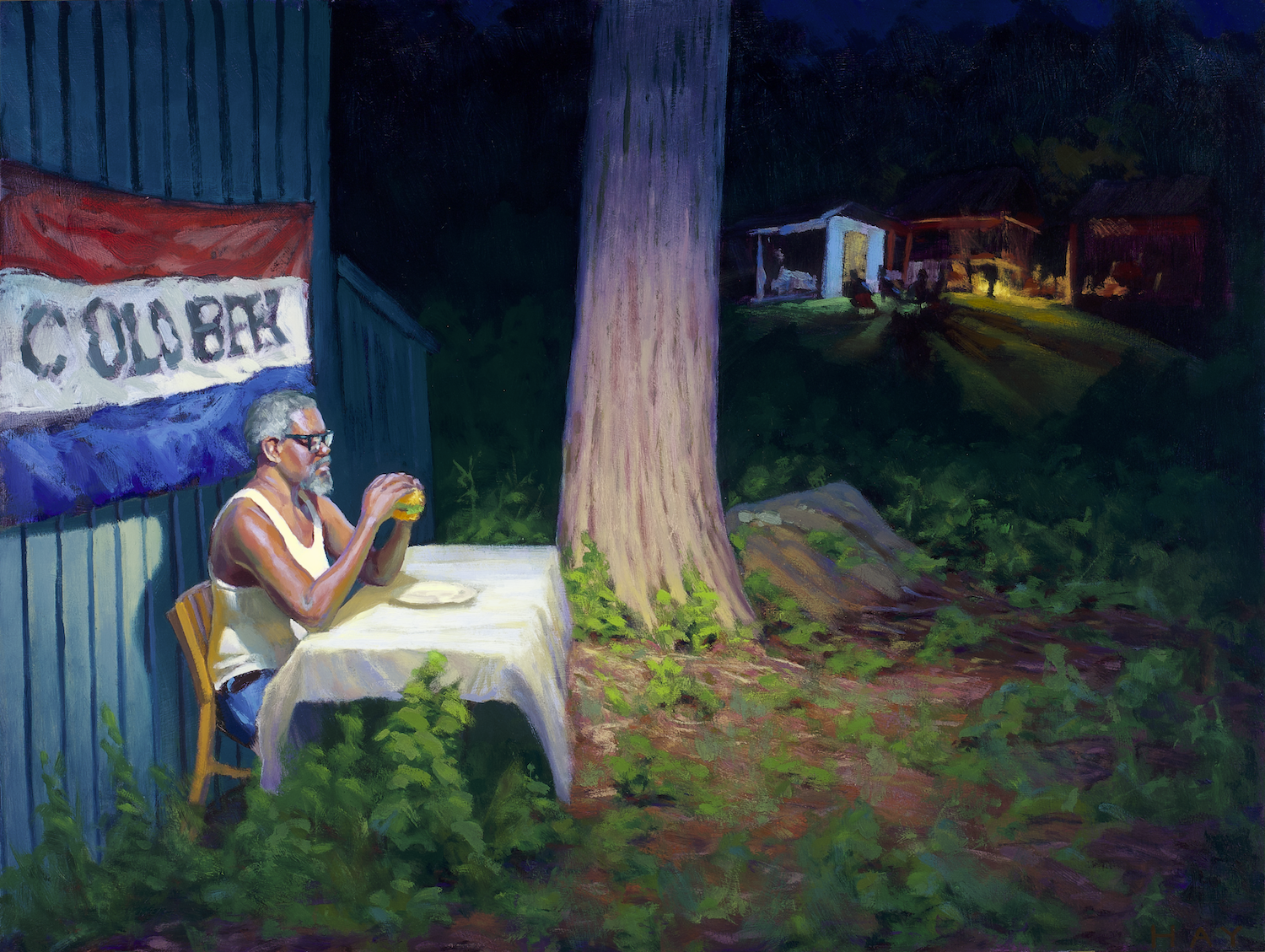 Nobody Else Can Go For You painting from Loss series, oil on panel, 18 x 24 inches