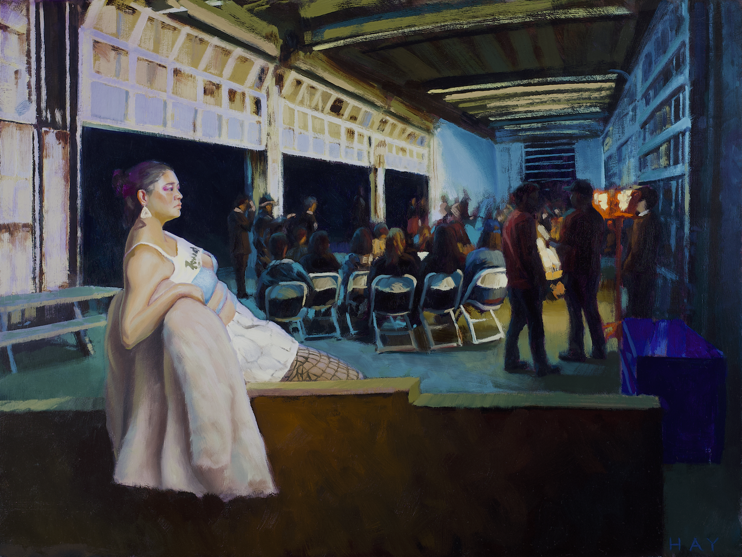 Theater painting from Loss series, oil on panel, 18 x 24 inches